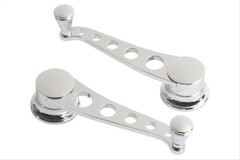 Lokar Lakester Window Cranks IDH-2031 Crank Handles, Lakester, Steel, Chrome, 1/2 in. Round Spline, Pair