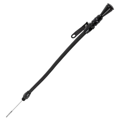 Lokar Midnight Series Anchor-Tight Locking Flexible Engine Dipsticks X1220177 Oil Dipstick, Flexible, Oil Pan Entry, Billet Aluminum, Black Anodized, 12 in. Length, Universal, Each