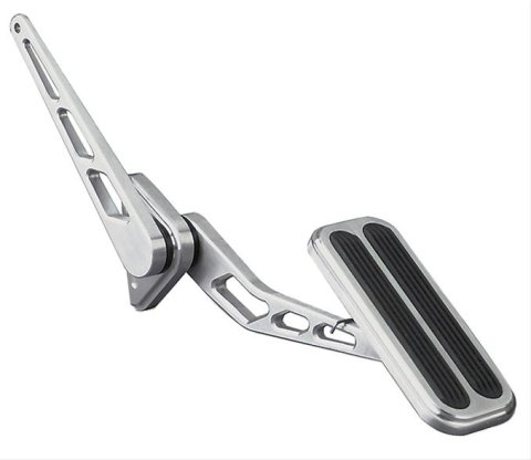 Lokar Billet Throttle Pedals and Pedal Assemblies BFG-6012 Pedal, Aluminum, Brushed, Firewall Mount, Rubber Insert, Universal, Each
