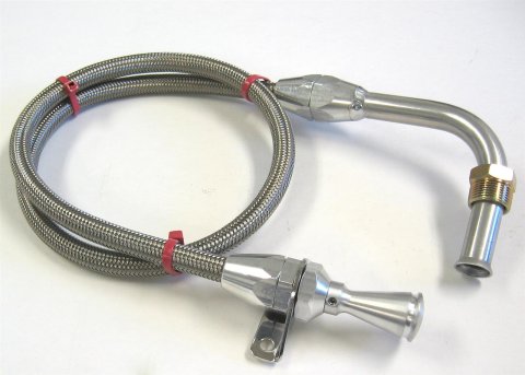 Lokar Hi-Tech Flexible Braided Stainless Transmission Dipsticks TD-30C4FMPAN Dipstick, Steel, Natural, Firewall Mount, C-4, Pan Fill, Each