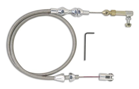Lokar Hi-Tech Throttle Cables TCP-1000HT Cable, Braided Stainless, Polished Fittings, 24 in. Long, Carbureted, Universal, Each