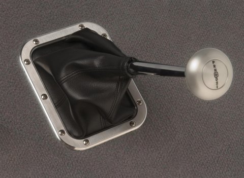 Lokar Shifter Boot Sets 70-BFMB Boot, Rectangle, Black, Naugahyde, Aluminum Trim Ring, Each
