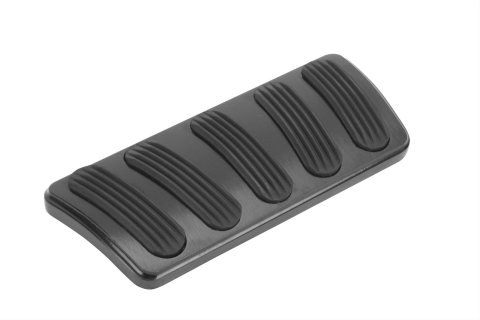Lokar Midnight Series Pedal Pads for 1964-1972 CHEVELLE, 1964-1967 MALIBU - XBAG-6135 Brake Pad; Billet Aluminum Curved Automatic Brake Pad; Black; w/Rubber Insert