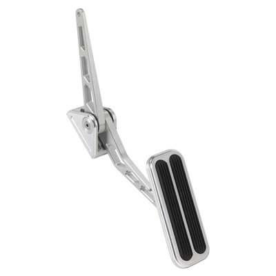 Lokar Competitor Series Throttle Pedal Assemblies BAG-6148 Pedal, Aluminum, Brushed, Firewall Mount, Rubber Insert, Universal, Each