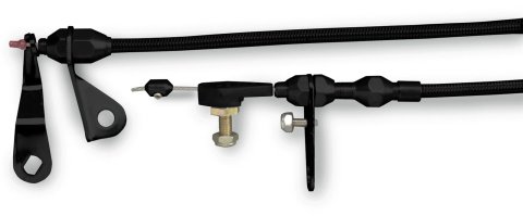 Lokar Midnight Series Stainless Steel Hi-Tech Kickdown Kits XKD-20C4HT Automatic Transmission Cable, Hi-Tech, Black Braided Steel, Black Aluminum Fittings, Ford, C-4, Kit