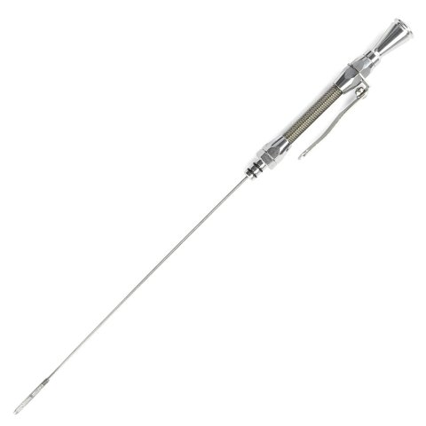 Lokar Flexible and Machined Engine Dipsticks ED-5002 Oil Dipstick, Flexible, Braided Stainless Steel Tube, Driver Side Block Entry, Billet Aluminum, Brite Anodized, Chevy, Small Block, Each