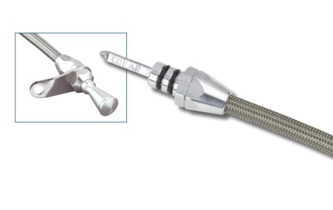 Lokar Hi-Tech Flexible Braided Stainless Transmission Dipsticks TD-3350TM Dipstick, Steel, Natural, Mount, TH350, Each