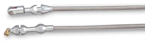 Lokar Hi-Tech Throttle Cables TC-1000LS1 Cable, Braided Stainless, Natural Fittings, 36 in. Long, GM LS, 350 Ram Jet, Each