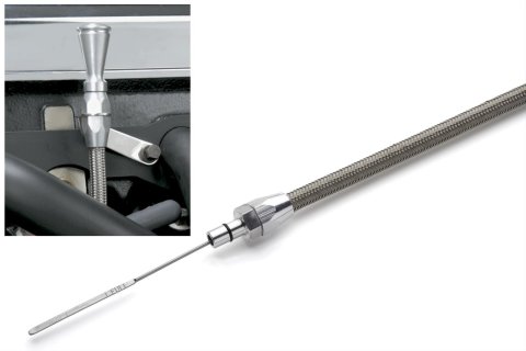 Lokar Flexible and Machined Engine Dipsticks ED-5015 Oil Dipstick, Flexible, Passenger Side Block Entry, Billet Aluminum, Brite Anodized, Mopar, Hemi, 5.7L, 6.1L, Truck, Each