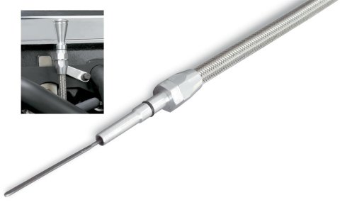 Lokar Anchor-Tight Locking Flexible Engine Dipsticks 1220174 Oil Dipstick, Flexible, Oil Pan Entry, Billet Aluminum, Brite Anodized, 12 in. Length, Universal, Each