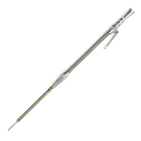 Lokar Anchor-Tight Locking Flexible Engine Dipsticks 1220004 Oil Dipstick, Flexible, Passenger Side Block Entry, Billet Aluminum, Brite Anodized, Chevy, Small Block, Each