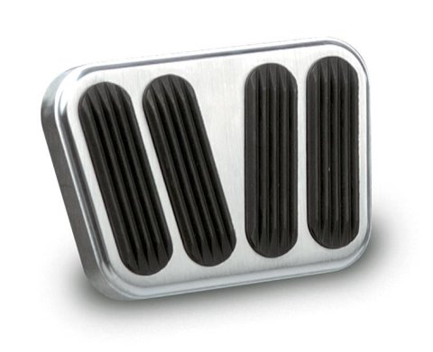 Lokar Pedal Pads for 1958-1962 CORVETTE - BAG-6110 Pad, Brake or Clutch, Aluminum/Rubber, Brushed, Chevy, Each