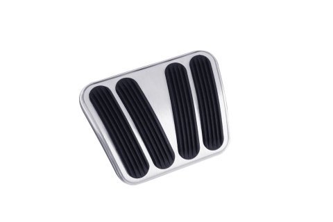 Lokar Pedal Pads for 1967-1972 C10 PICKUP, C15/C1500 PICKUP - BAG-6166 Pad, Brake Pedal, Brushed Aluminum/Rubber, Chevy, Each