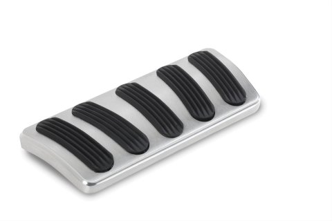 Lokar Pedal Pads for 1964-1972 CHEVELLE, 1964-1967 MALIBU - BAG-6135 Pad, Brake, Billet Aluminum, Brushed, Rubber Insert, Automatic, Chevy, Each