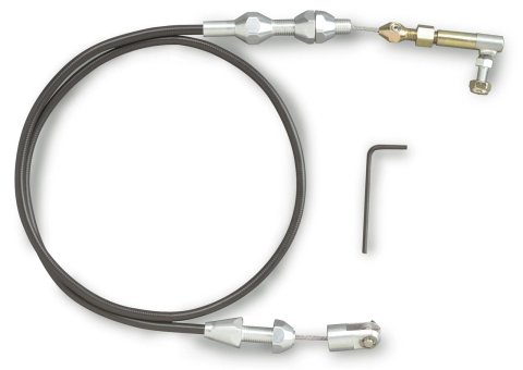Lokar Hi-Tech Throttle Cables TC-1000U36 Cable, Braided Stainless, Natural Fittings, 36 in. Long, Carbureted, Universal, Each