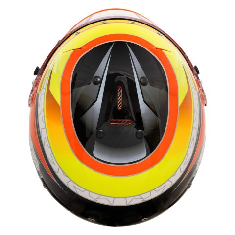 Zamp RZ-70E Switch Helmets H760C30M Helmet, Switch, Full Face, Orange/Yellow Graphic, Gloss Finish, Fire-Retardant Liner, Snell SA2020/FIA 8859-2015, Medium, Each