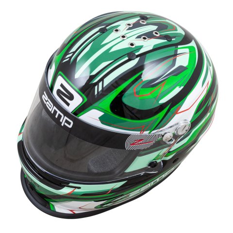 Zamp RZ-42Y Youth Helmets H753C4954 Helmet Snell CMR2016 Black/Grn/Lt Grn 54cm