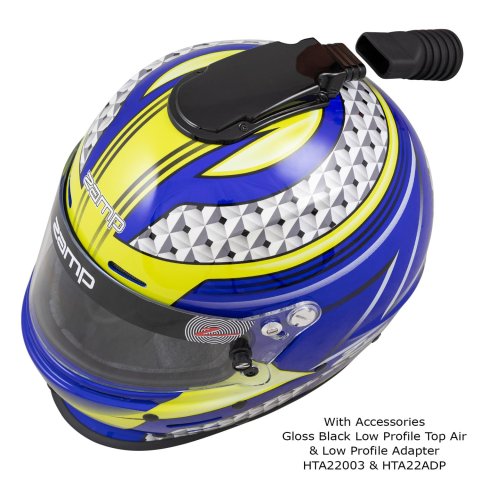 Zamp RZ-62 Helmets H764C36M Helmet, RZ-62, Full Face, Graphic, Blue/Green, Fire-Retardant Fabric, Snell SA2020, Medium, Each