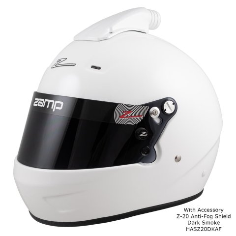 Zamp RZ-56 Air Helmets H771001M Helmet, Air, Full Face, Gloss White, Fire-Retardant Fabric, Snell SA2020, Medium, Each