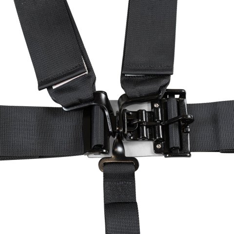 Zamp SFI 5-Point Harness HARN01S003 Racing Harness, 16.1, 5-Point, Complete Type, Latch Style, Bolt-in, Pull Down, Polyester, Black, Each