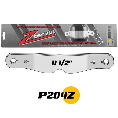 Zamp Z Optics Sealed Tear-Offs P204Z Tear-Offs, Optics, Sealed, 2mm Thick, Plastic, 11 1/2 in. Length, Nose Notch, Clear, Simpson, 3 Packs of 8, Set of 24