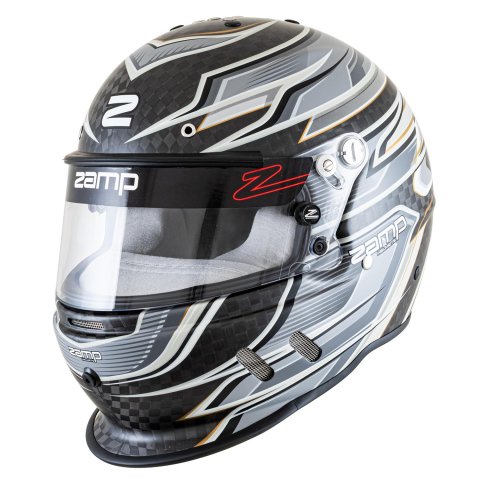 Zamp Helmets H781C15M RZ-67D SNELL SA2025 Carbon Flo Gray/Lt Gray Medium Z-20 Anti-Fog Clear Shield Color Match Series 28 Interior