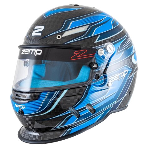 Zamp Helmets H781C04S RZ-67D SNELL SA2025 Carbon Flo Blue/Lt Blue Small Z-20 Anti-Fog Clear Shield Color Match Series 28 Interior