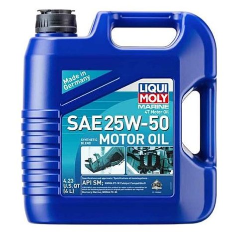 25w50 Liqui Moly Marine 4T Motor Oil 22510 Engine Oil, 4T, 25W50, 4 Liters, Each