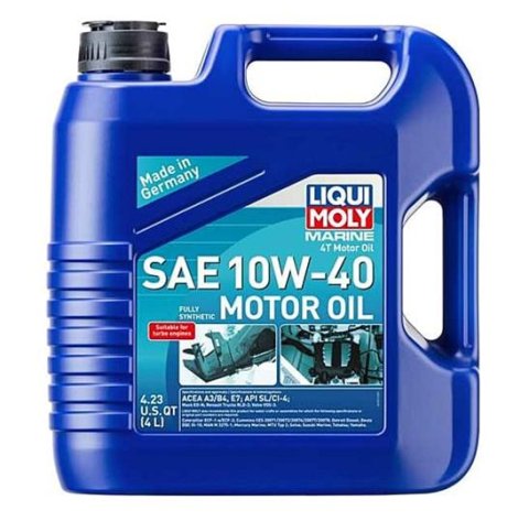 10w40 Liqui Moly Marine 4T Motor Oil 20508 Engine Oil, 4T, Synthetic, 10W40, 4 Liters, Each