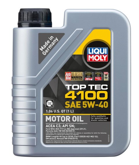 5w40 Liqui Moly Top Tec 4100 Synthetic Motor Oil 2329 5W-40 ,Plastic canister