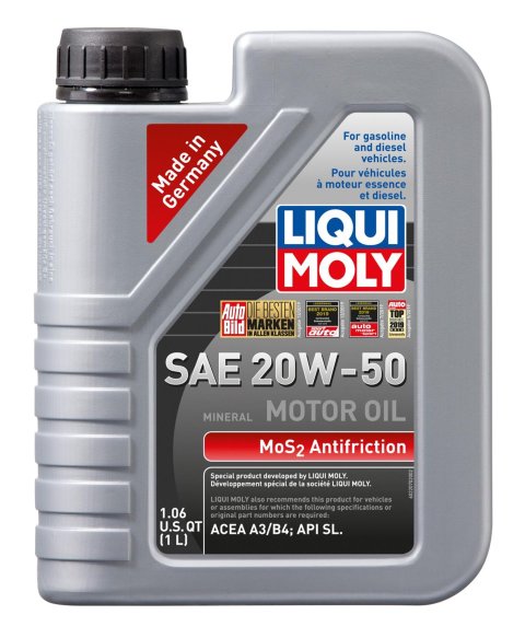 20w50 Liqui Moly MoS2 Anti-Friction Motor Oil 22070 Antifriction Motoroil 20W-50 ,Plastic canister