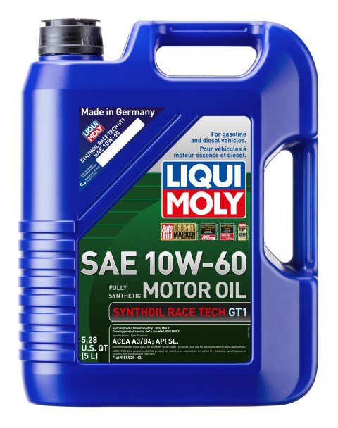 10w60 Liqui Moly Synthoil Race Tech GT1 Motor Oil 2024 Oil, GT1, 10W60, Plastic Container, 5 Liters
