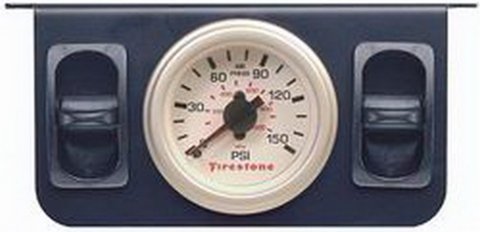 Firestone Dual Needle Gauge Control Panels WR17602241 Air Suspension Controllers, Paddle Switch, Pneumatic, White Face, 60 ft. Air Line, Each
