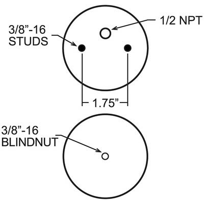 Firestone Replacement Air Springs W217607882 Bag, Replacement, Double Convoluted, 5.5 to 6.5 in. Ride Height, 6.6 in. Maximum Diameter, Each