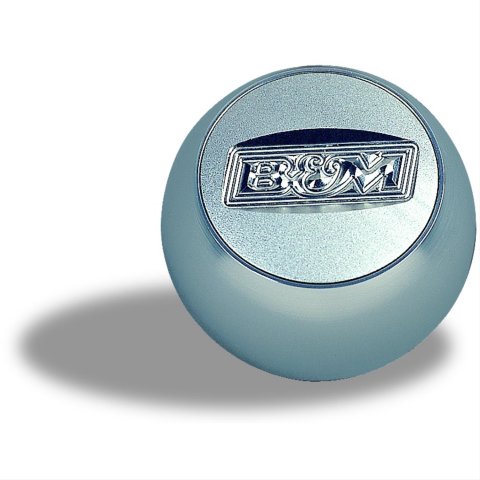 B&M Replacement Shifter Knobs 80534 Shift Knob, Round, Aluminum, Satin, Logo, Automatic, Manual Transmission, Each