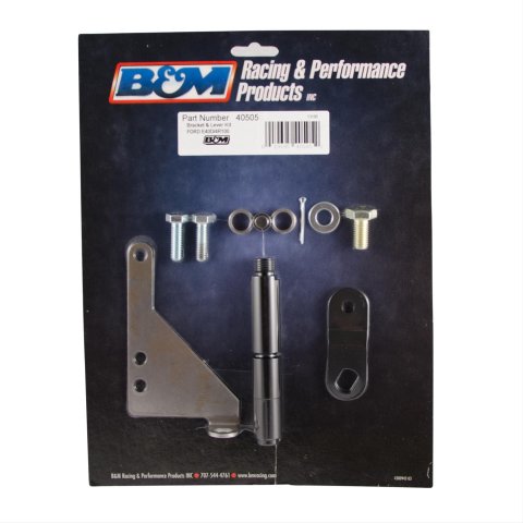 B&M Transmission Brackets and Levers 40505 Bracket Lever, Steel Bracket, Ford 4R100, E4OD, Kit