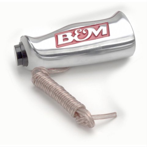 B&M Universal T-Handle Shift Knobs 80658 Knob, T-Handle, Aluminum, Brushed, Logo, Automatic, Manual Transmission, Each