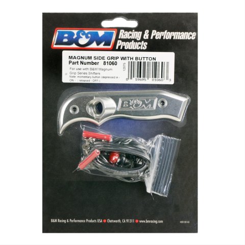 B&M Button Shifter Knobs 81060 Shift Knob, Pistol Grip, Aluminum, Natural, Automatic Transmission, Each