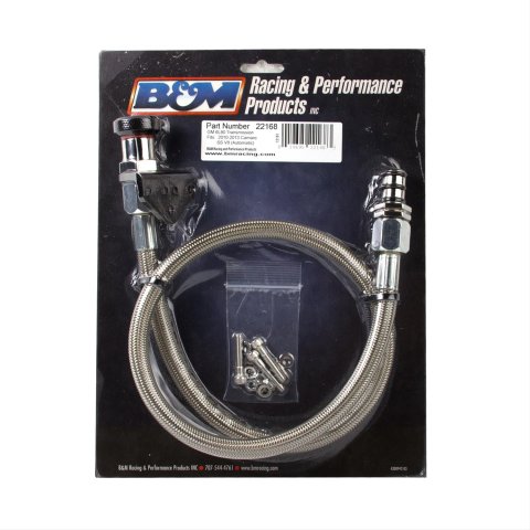 B&M Transmission Fluid Dipsticks 22168 Dipstick, Firewall Mount, Locking, Polished Aluminum Handle, Tube, Chevy, 6L80, Kit