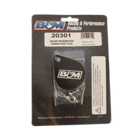 B&M Transmission Speedometer Port Plugs 20301 Plug, Billet Aluminum, Black Anodized, GM, TH400, Each