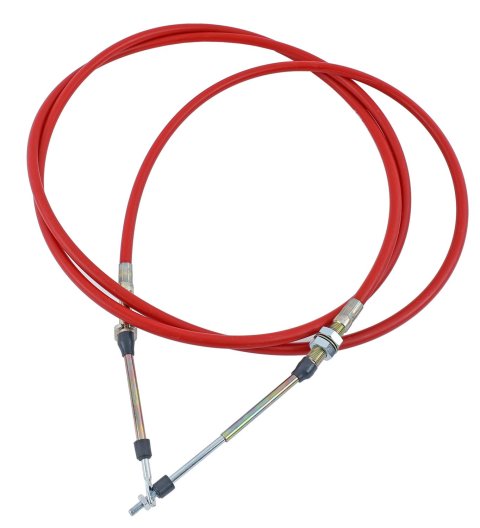 B&M Super Duty Race Shifter Cables 80835 Cable, Duty, 10 ft. Length, Morse Style, Eyelet/Threaded Ends, Red, Each