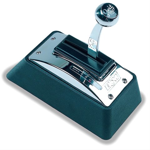 B&M QuickSilver Shifters 80683 Shifters, Automatic Transmission, Quick Silver, Ratchet Shifter, 12.23 in. Long Chrome Stick, Black/Chrome Plastic Console, GM, Mopar, Ford, Kit
