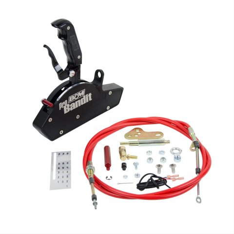 B&M Magnum Grip Stealth Pro Bandit Shifters 81113 Automatic Shifter, Bandit, Grip, Black, Aluminum, Chevy, Powerglide, Kit