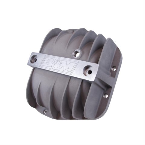 B&M 12 Bolt Ford 9.75 Inch Differential Cover 40298 Cover, Aluminum, Natural, Finned, Logo, in., 12-Bolt Cover, Each