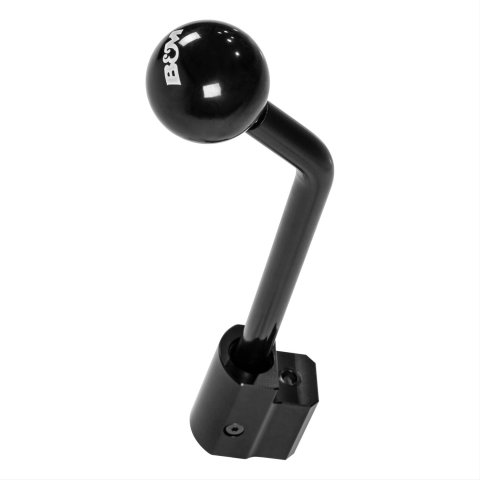 B&M Jeep Shifter Stick Assemblies 46200 Stick, 4340 Chromoly Steel, Black E-coat, 11.500 in. Long, 3/8 in.-16 Thread, Black Knob, Kit