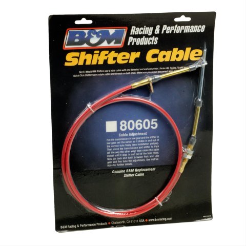 B&M Performance Shifter Cables 80605 Cable, Performance, 5 ft. Length, Morse Style, Eyelet/Threaded Ends, Red, Each