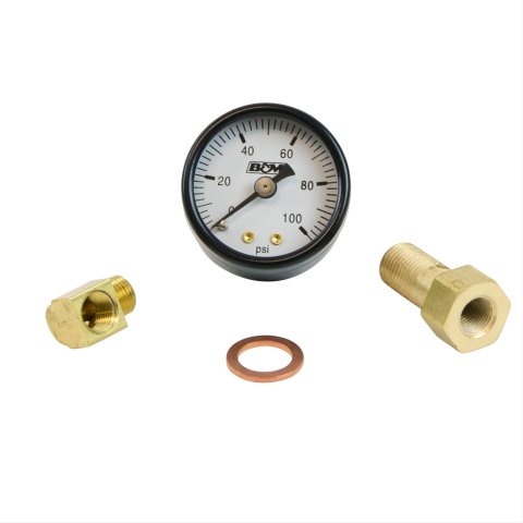 B&M Fuel Pressure Gauges 46054 Gauge, Pressure, 0-100 psi, 1 1/2 in., Analog, Mechanical, Each