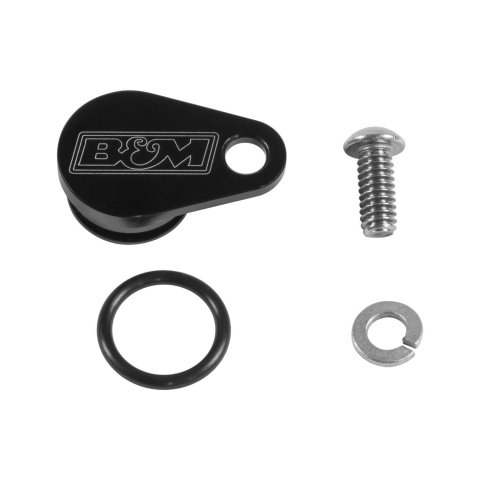 B&M Transmission Speedometer Port Plugs 20298 Plug, Billet Aluminum, Black Anodized, Each