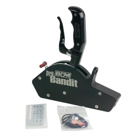 B&M Stealth Pro Bandit Shifters 81112 Automatic Shifter, Bandit, Blade Grip, Black, Aluminum, Chevy, Powerglide, Kit