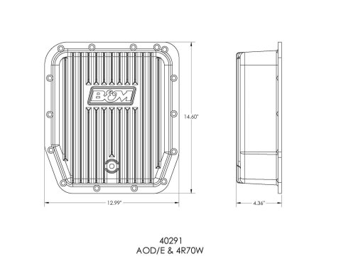 B&M Automatic Transmission Deep Pans 40291 Pan, Deep, Aluminum, Natural, Ford, AODE, 4R70W, AOD, Each